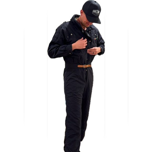 BOGNER | XL | Sport Black Vintage Men’s Ski Suit Pants Snow Jacket Leather Belt - Picture 2 of 14